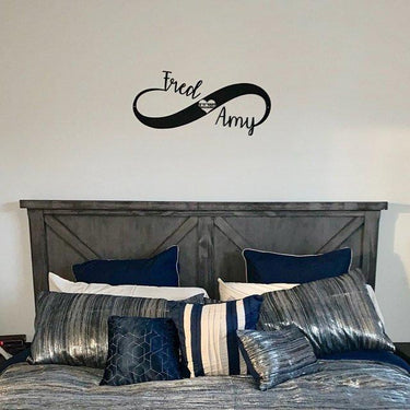 Custom Name Infinity Sign | Gift for Couple | Personalized Name Infinity Symbol with Wedding Date | Metal Wall Art | Forever Love Sign